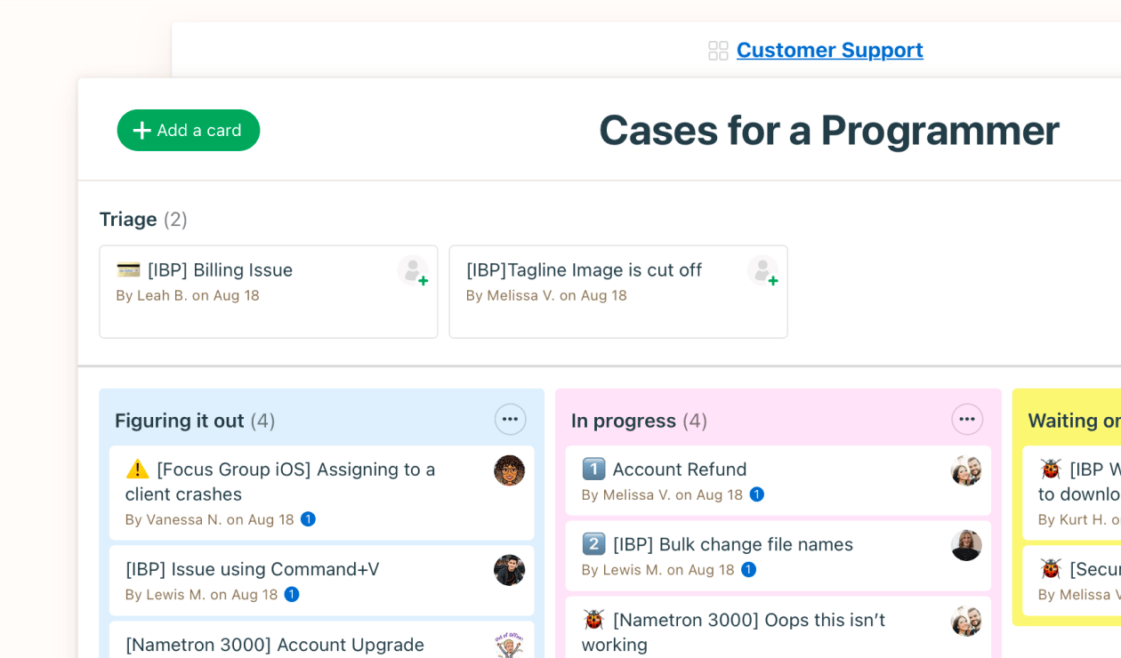 Card Table is our unique take on Kanban