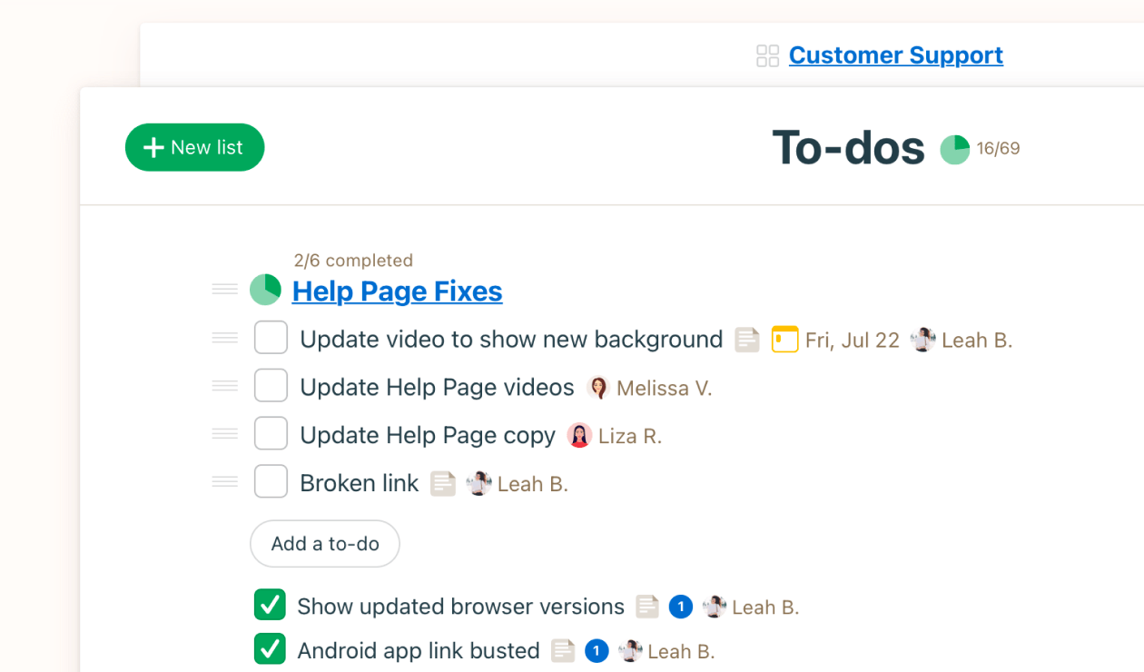 Track work with To-dos