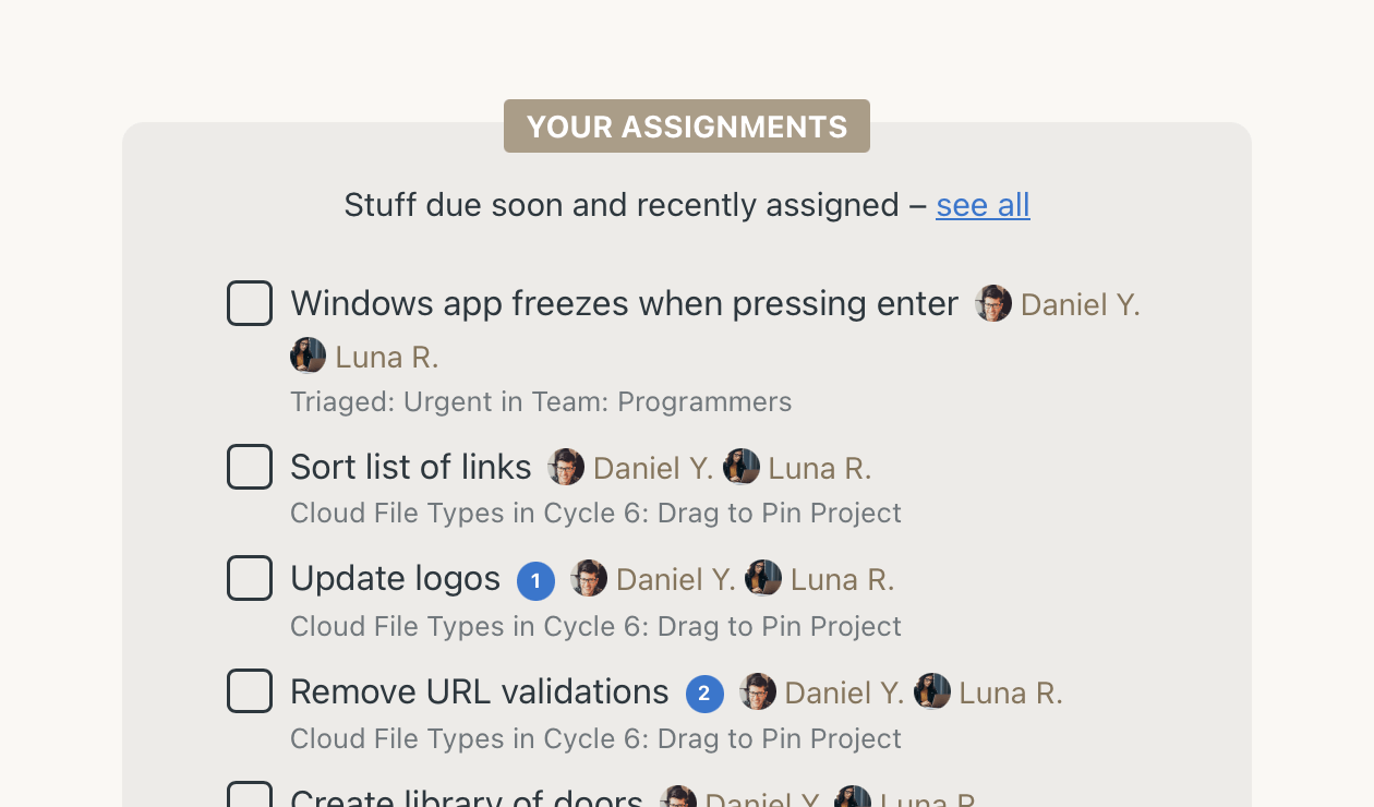 View your assignments